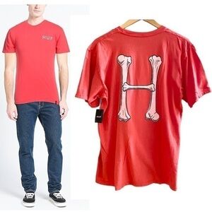 NWT HUF Boner Classic Tee Size Medium in Cayenne